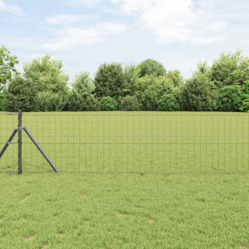 Európai Kerítés Szürke 0,4 x 25 m PVC-bevonatú vas