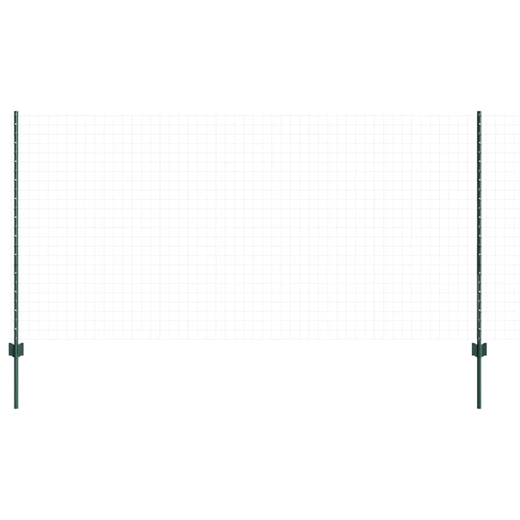 Beágyazott kerítésoszlop 22 db Zöld 160 cm Porszórt acél
