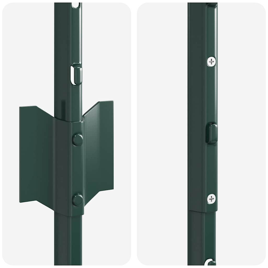 Beágyazott kerítésoszlop 22 db Zöld 180 cm Porszórt acél