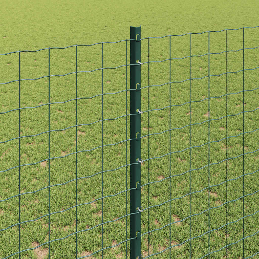 Beágyazott kerítésoszlop 22 db Zöld 180 cm Porszórt acél