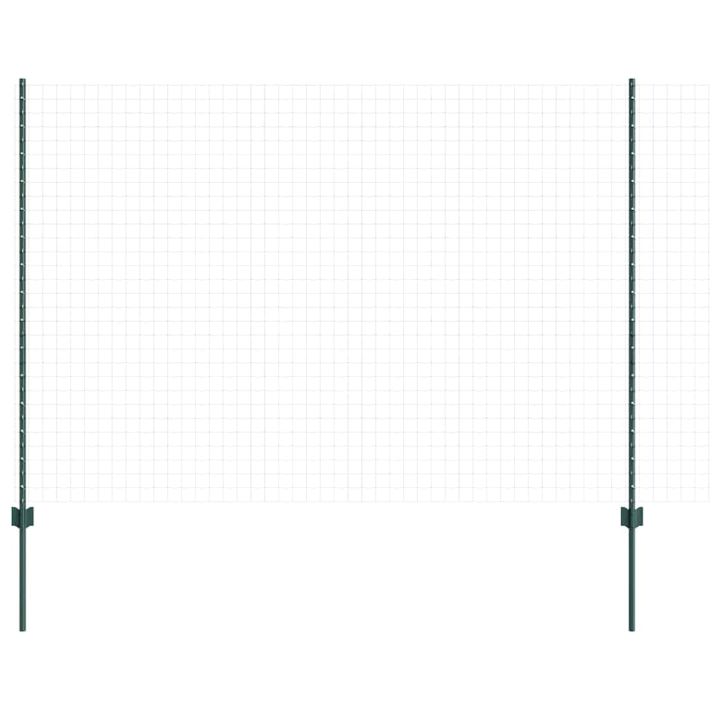 Beágyazott kerítésoszlop 22 db Zöld 200 cm Porszórt acél