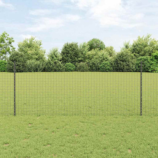 Beágyazott kerítésoszlop 22 pcs Szürke 140 cm Porszórt acél