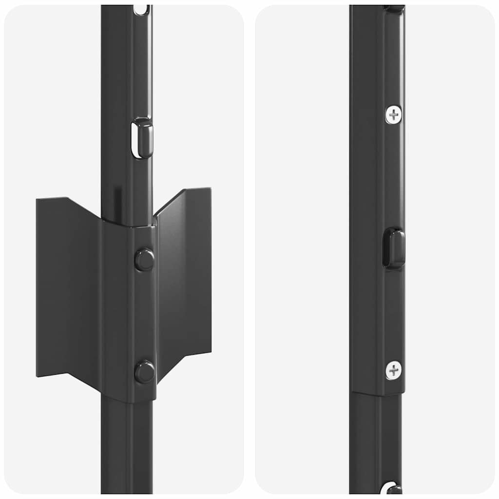 Beágyazott kerítésoszlop 22 db Szürke 160 cm Porszórt acél