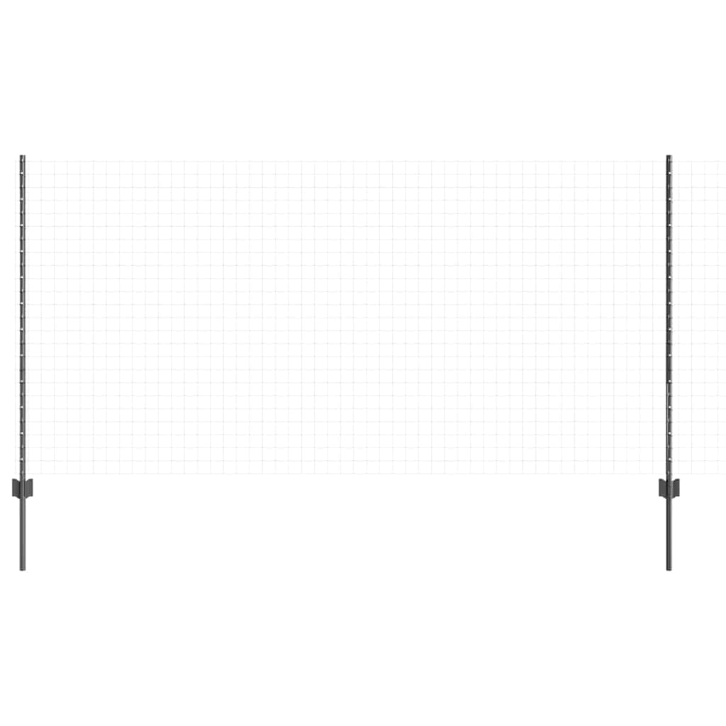 Beágyazott kerítésoszlop 44 db Szürke 160 cm Porszórt acél