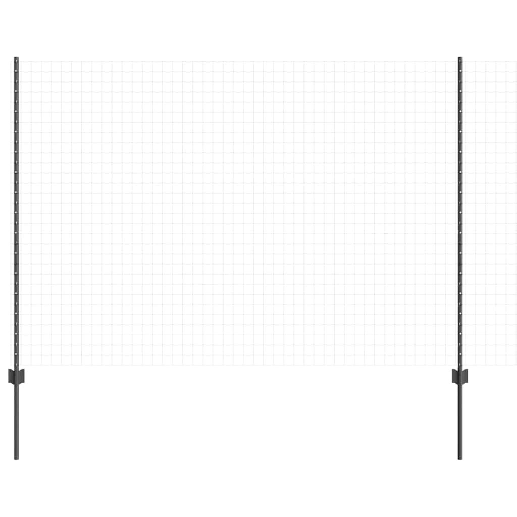 Beágyazott kerítésoszlop 44 db Szürke 200 cm Porszórt acél