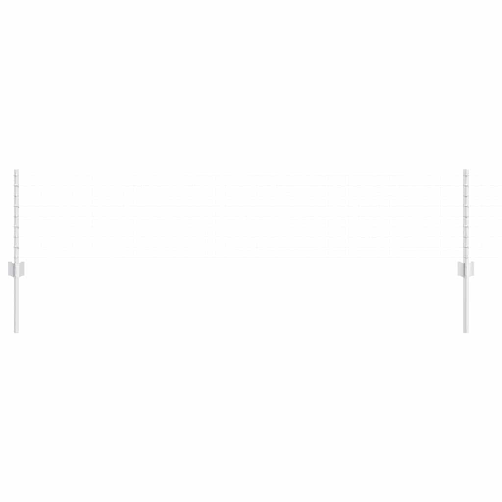 Beágyazott kerítésoszlop 22 db Ezüst 80 cm Porszórt acél