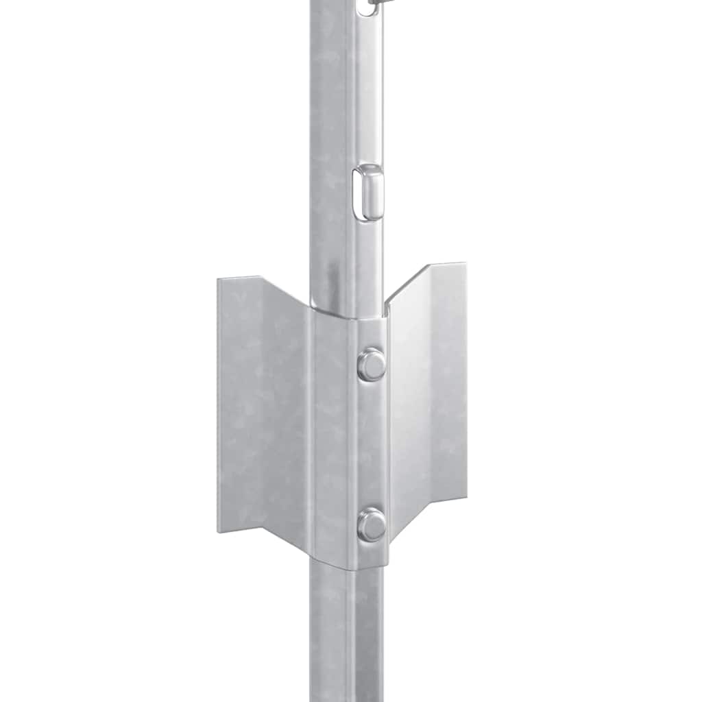 Beágyazott kerítésoszlop 44 db Ezüst 100 cm Porszórt acél