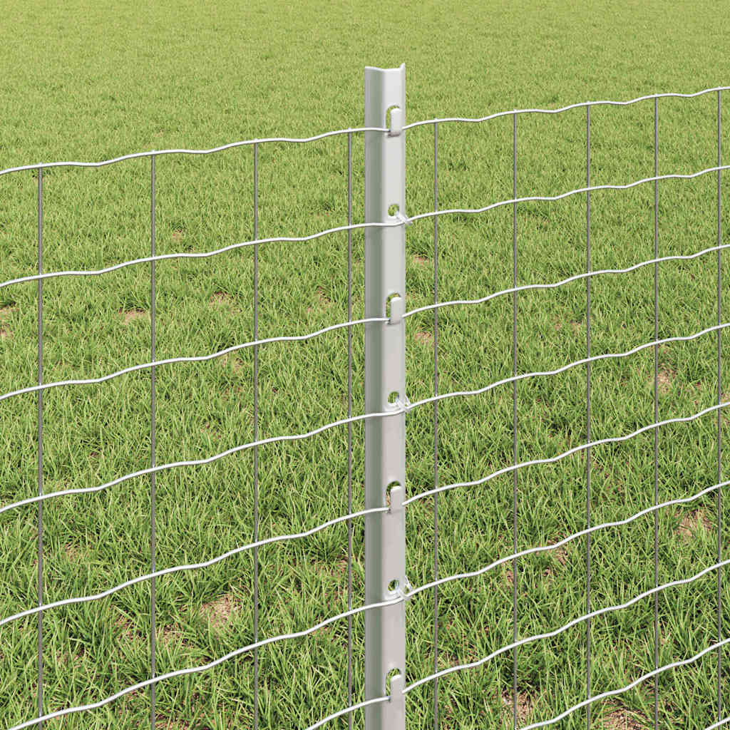 Beágyazott kerítésoszlop 44 db Ezüst 100 cm Porszórt acél