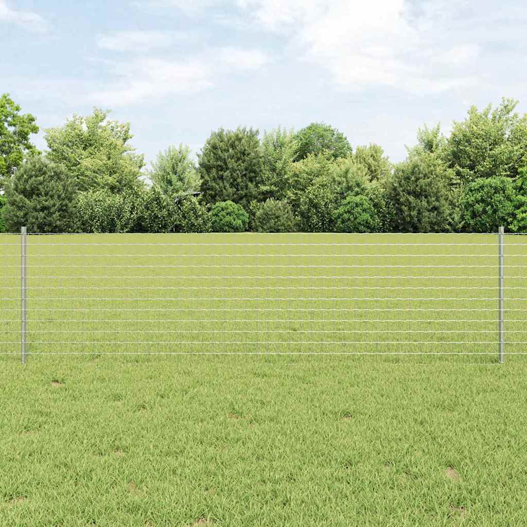 Beágyazott kerítésoszlop 44 db Ezüst 100 cm Porszórt acél