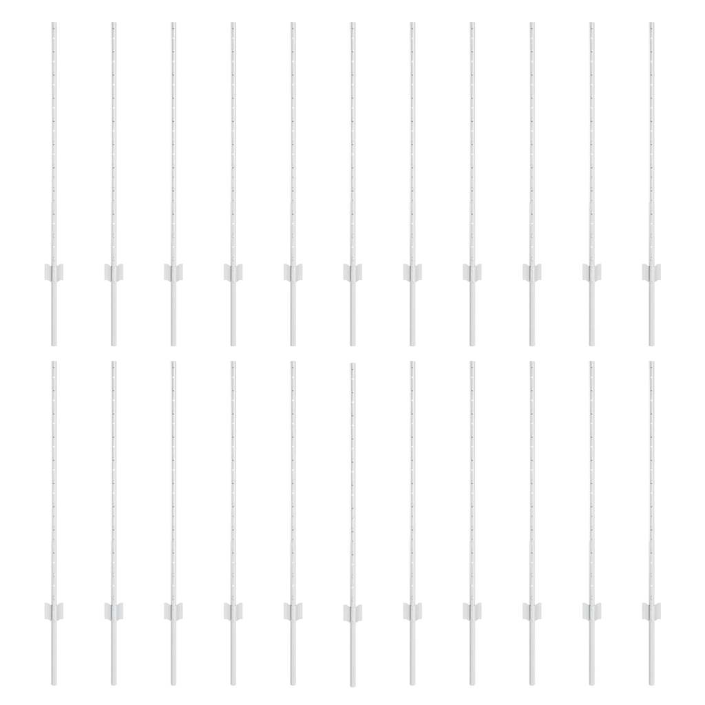 Beágyazott kerítésoszlop 22 db Ezüst 140 cm Porszórt acél