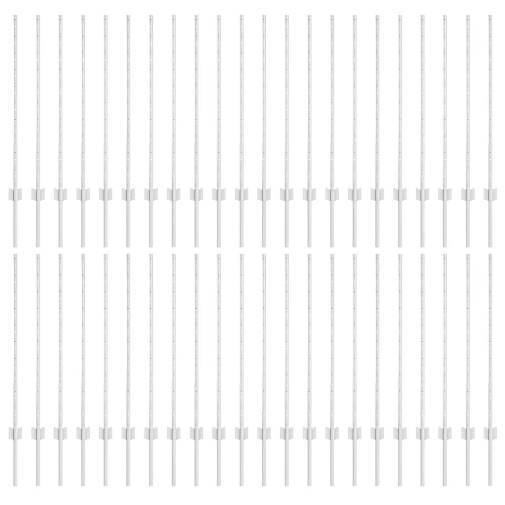 Beágyazott kerítésoszlop 44 db Ezüst 140 cm Porszórt acél