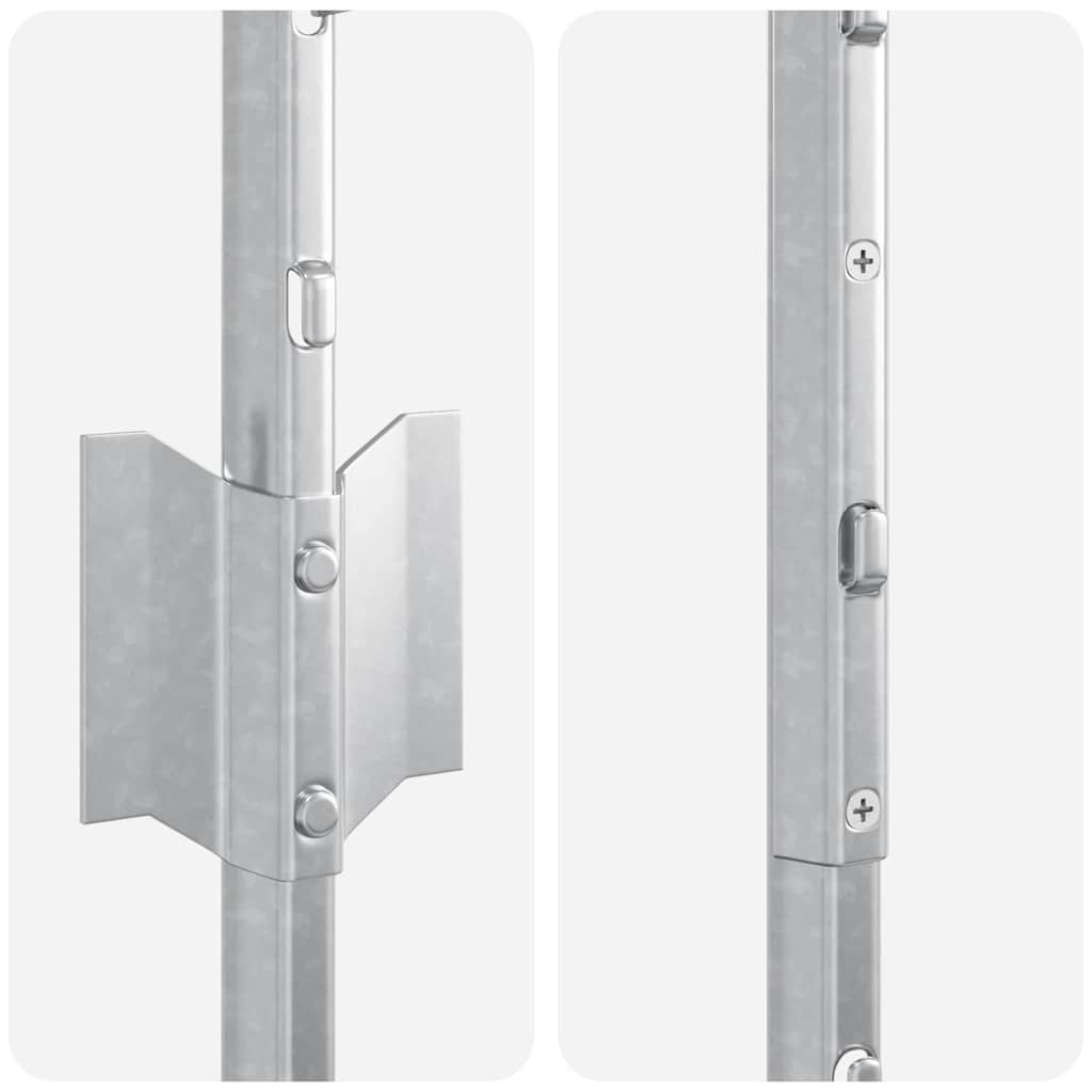 Beágyazott kerítésoszlop 22 db Ezüst 160 cm Porszórt acél