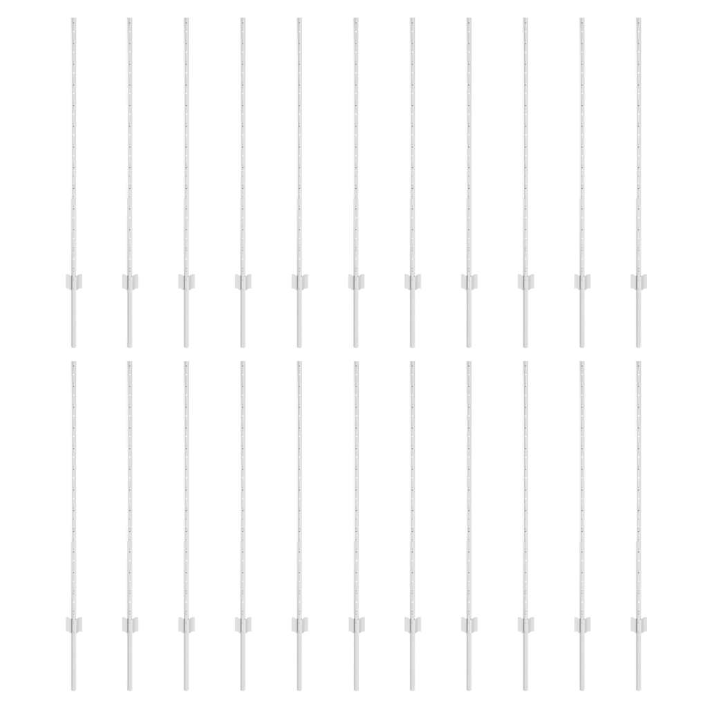 Beágyazott kerítésoszlop 22 db Ezüst 160 cm Porszórt acél