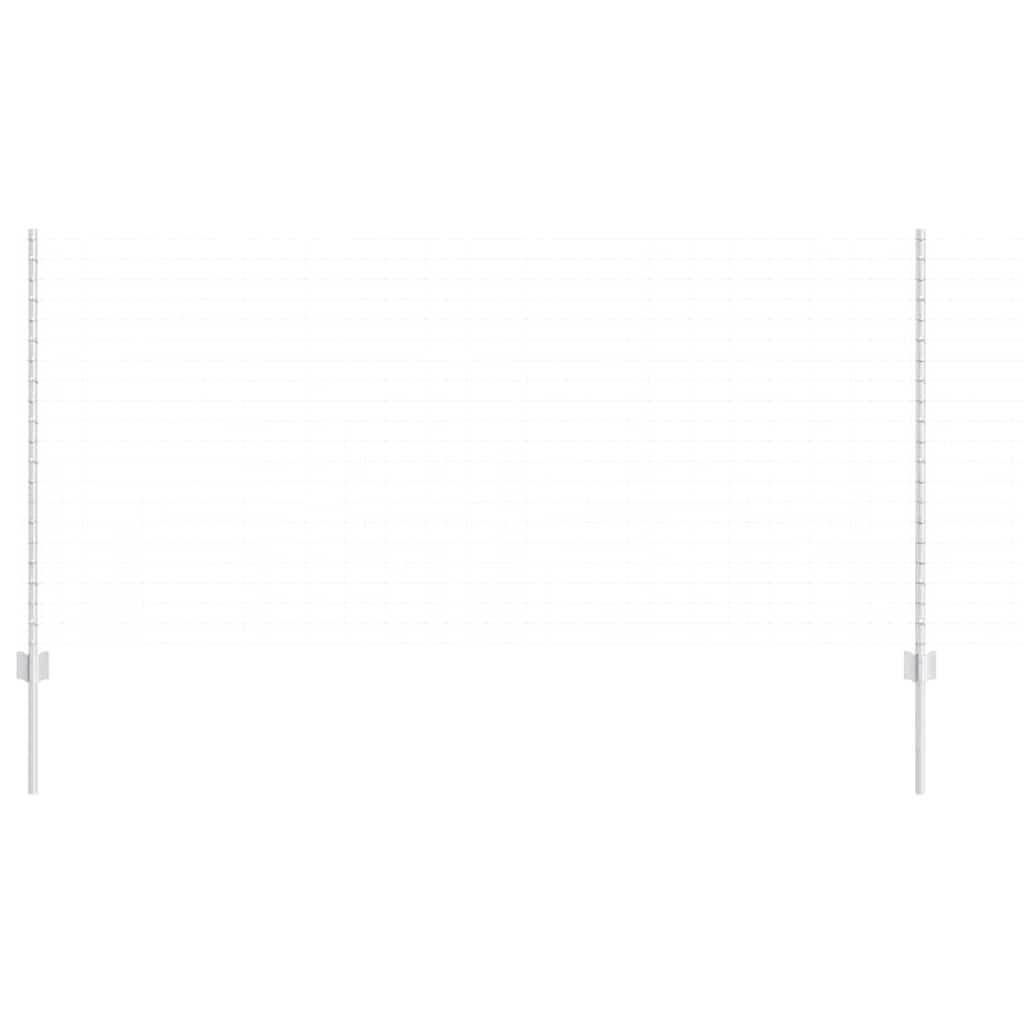 Beágyazott kerítésoszlop 22 db Ezüst 160 cm Porszórt acél
