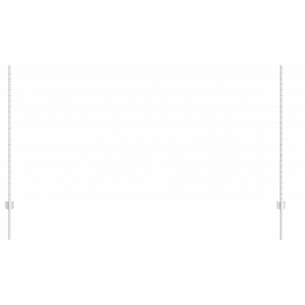 Beágyazott kerítésoszlop 22 db Ezüst 180 cm Porszórt acél