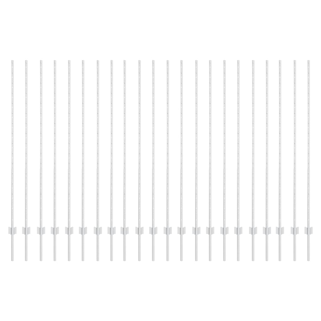 Beágyazott kerítésoszlop 22 db Ezüst 200 cm Porszórt acél