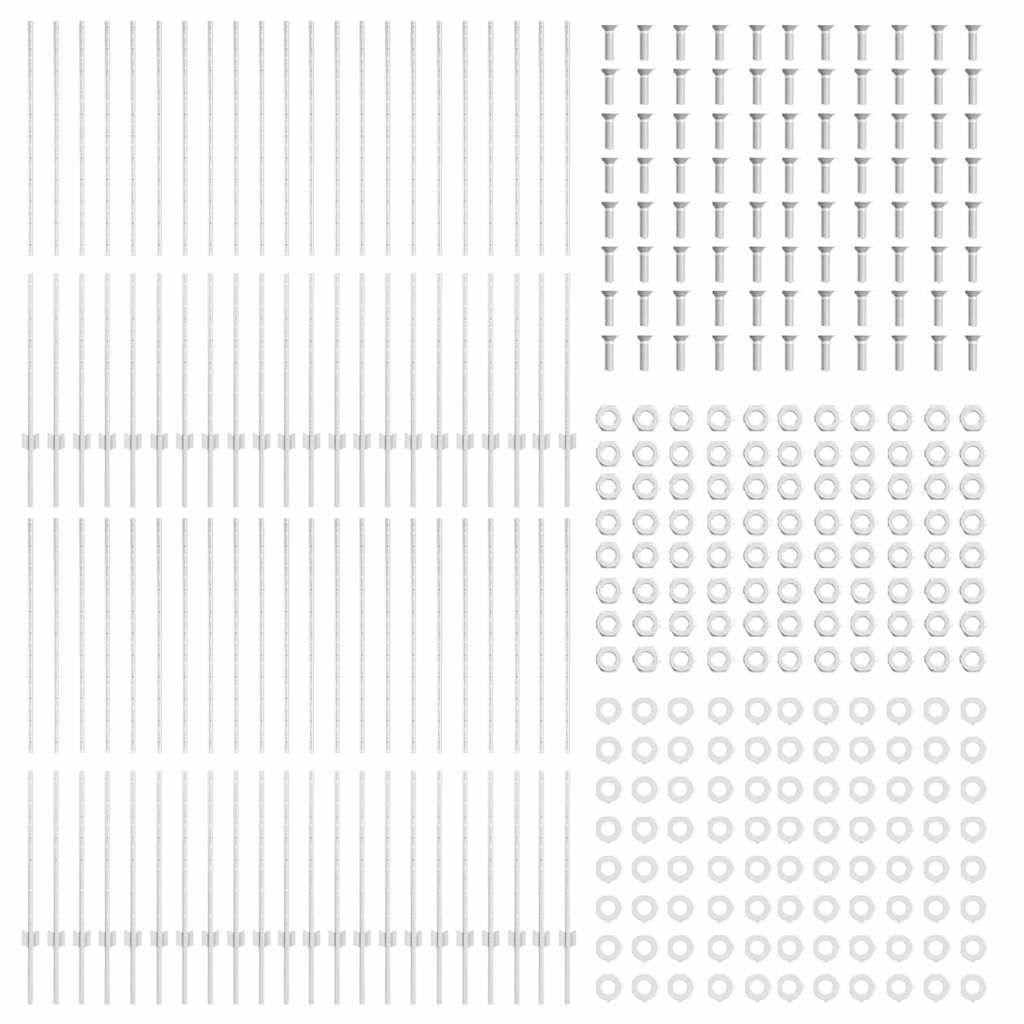 Beágyazott kerítésoszlop 44 db Ezüst 200 cm Porszórt acél