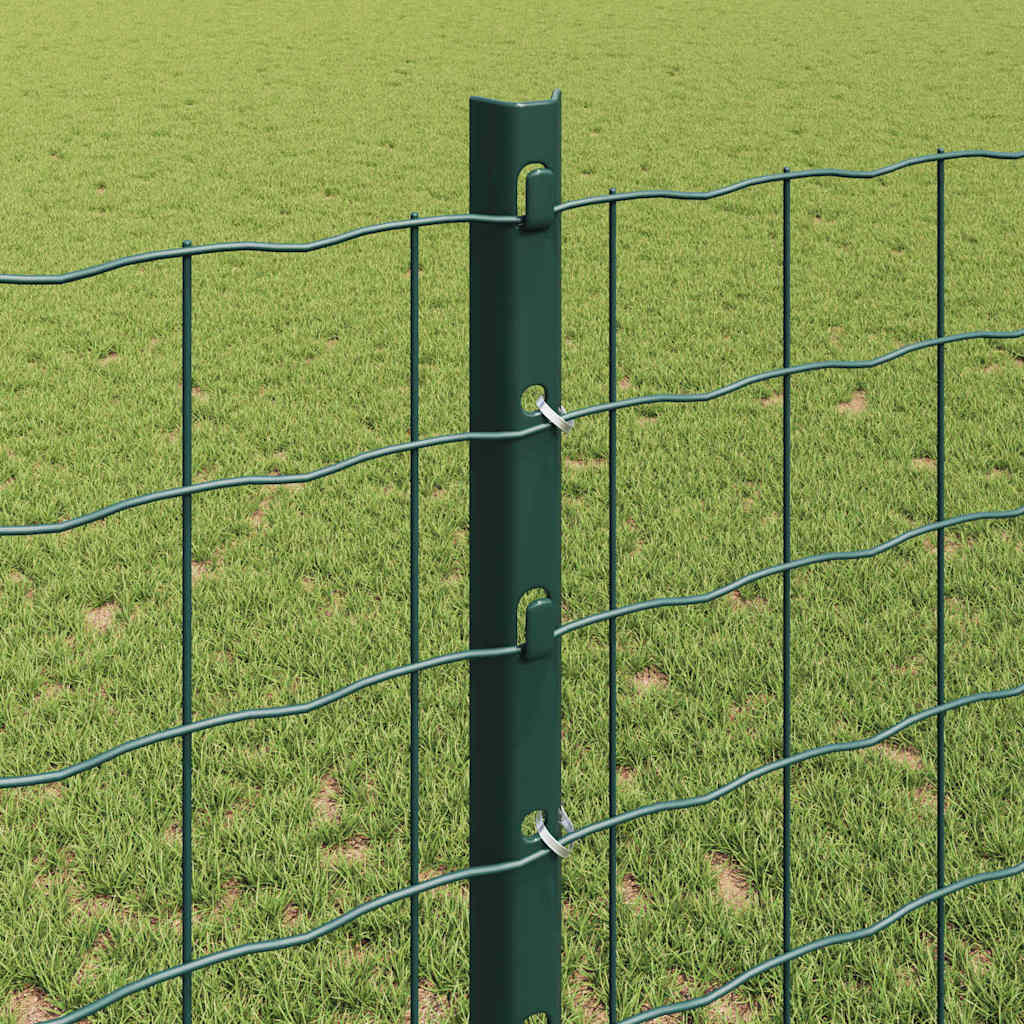Európai kerítés oszloppal 10 x 1,2 m PVC-bevonatos acél Zöld