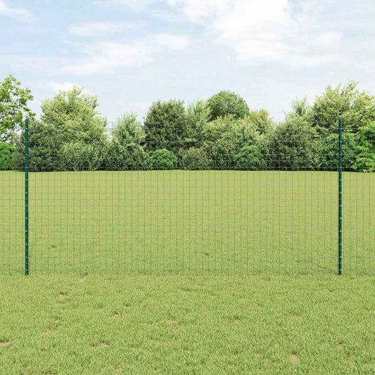 Európai kerítés oszloppal 10 x 1,2 m PVC-bevonatos acél Zöld