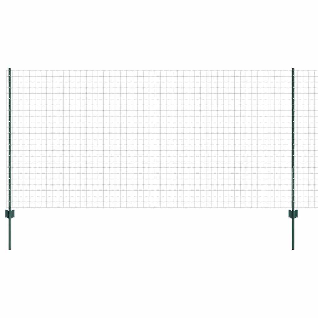 Európai kerítés oszloppal 10 x 1,2 m PVC-bevonatos acél Zöld