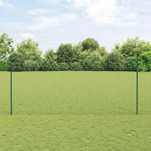 Európai kerítés oszloppal 10 x 1,4 m PVC-bevonatos acél Zöld