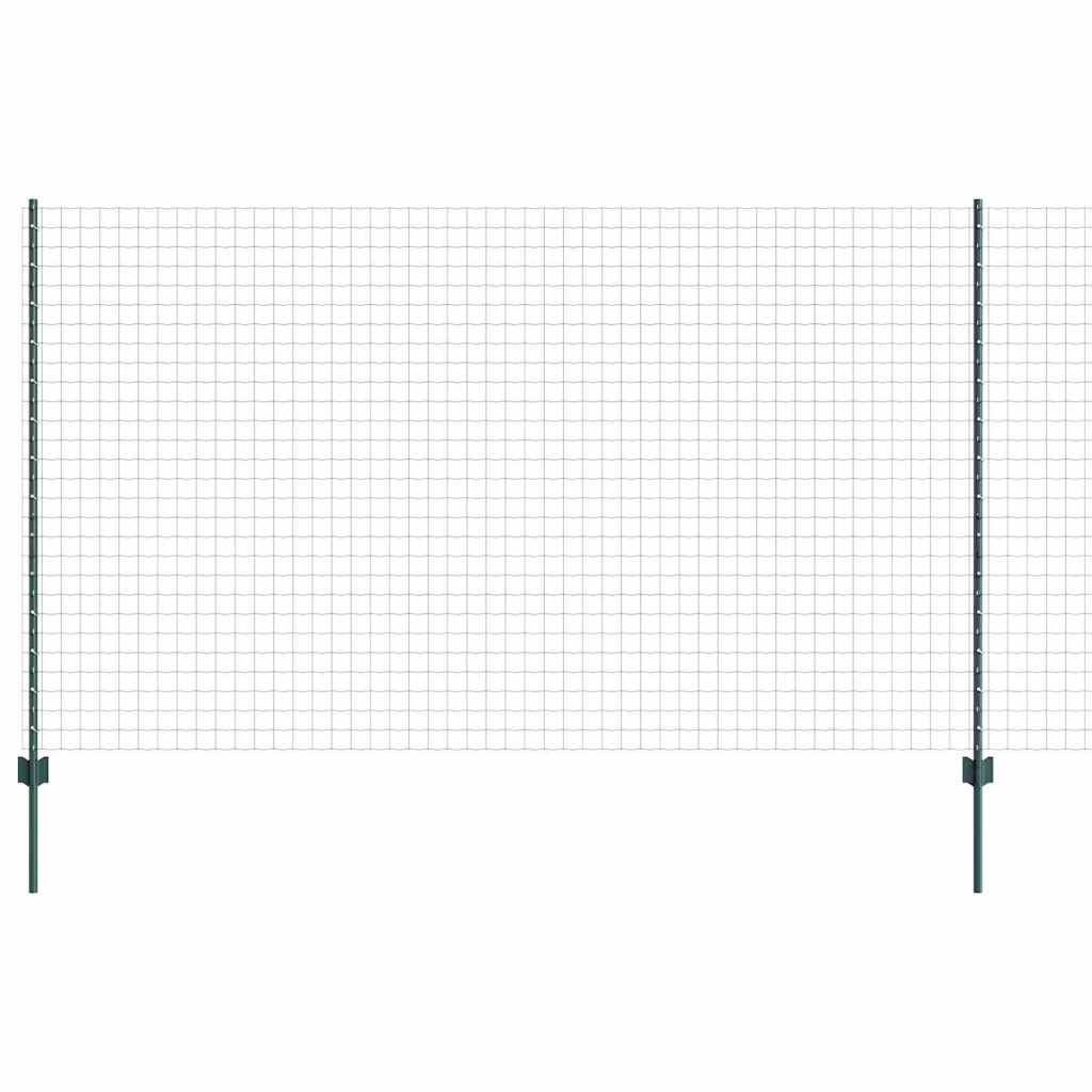 Európai kerítés oszloppal 10 x 1,4 m PVC-bevonatos acél Zöld