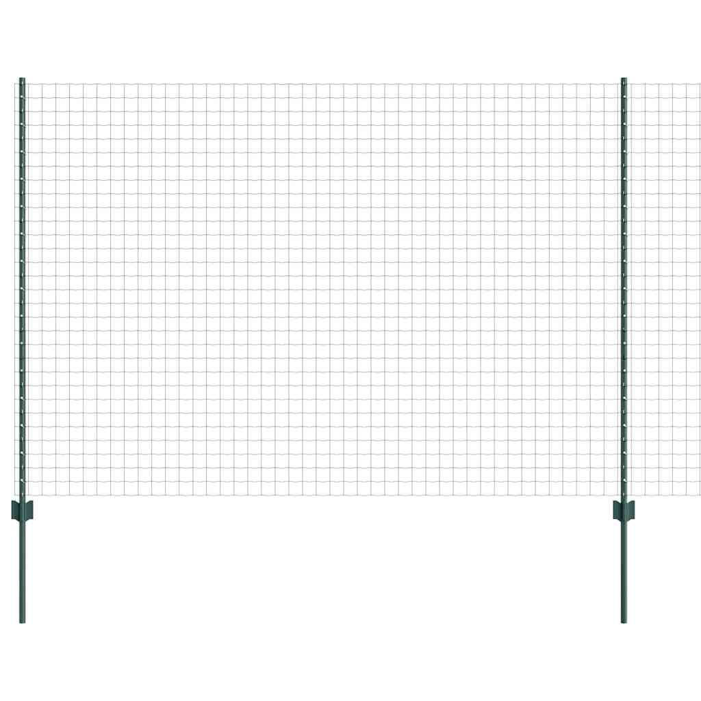 Európai kerítés oszloppal 10 x 1,6 m PVC-bevonatos acél Zöld