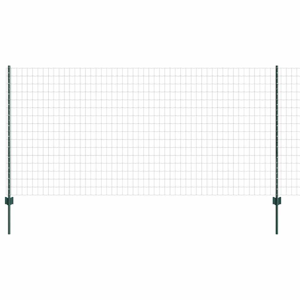 Európai kerítés oszloppal 10 x 1,2 m PVC-bevonatos acél Zöld