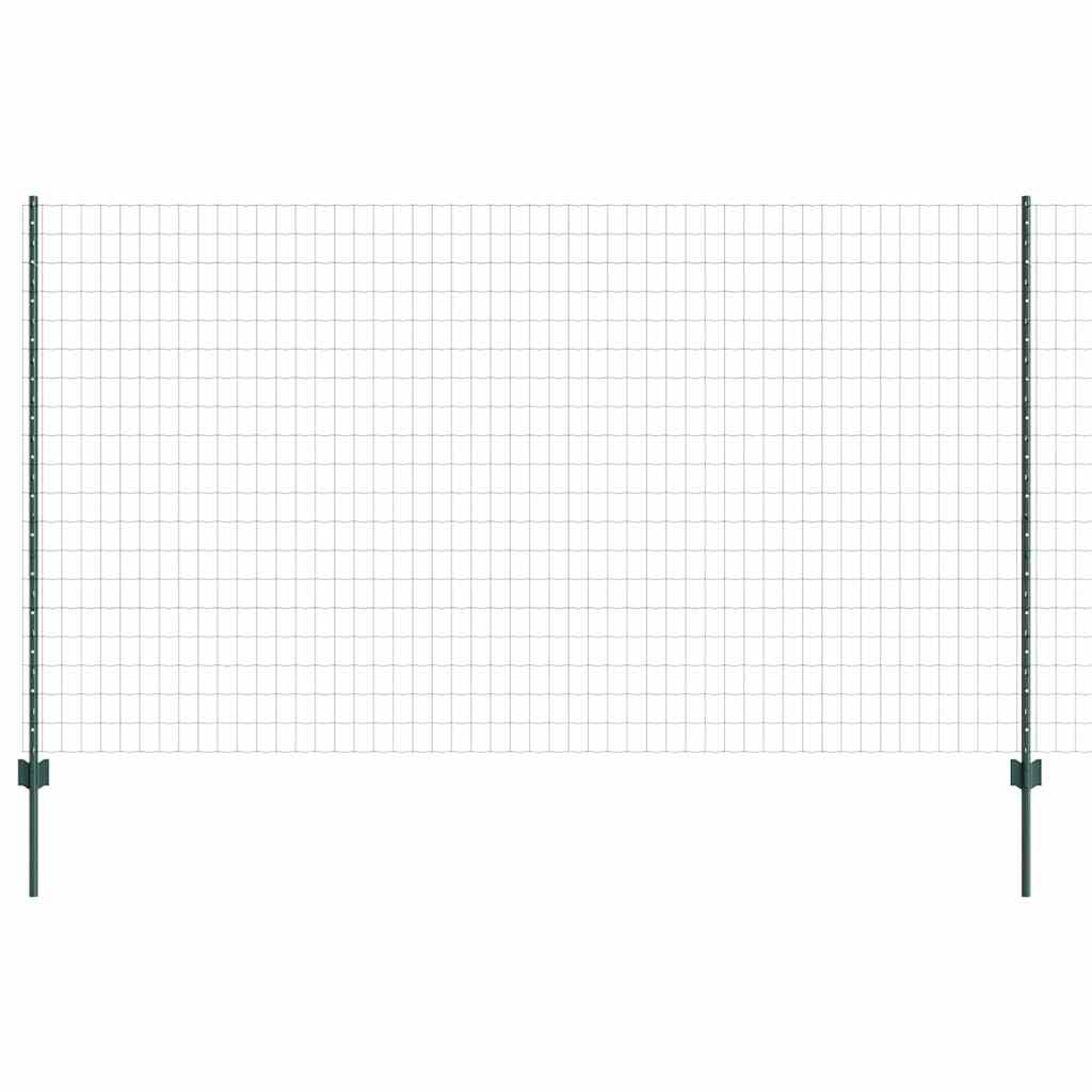 Európai kerítés oszloppal 10 x 1,4 m PVC-bevonatos acél Zöld