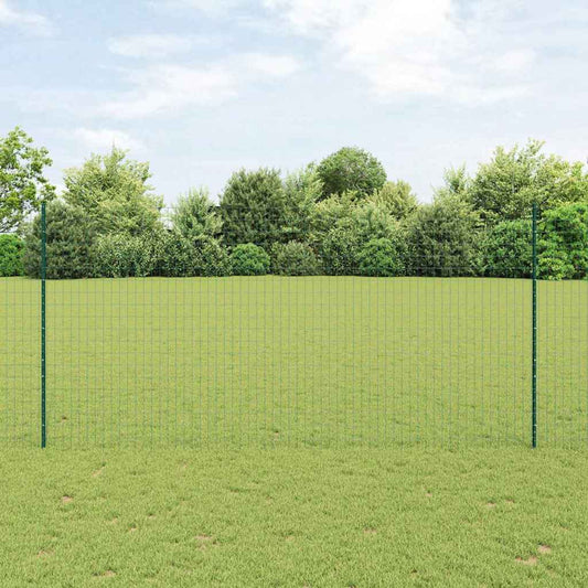 Európai kerítés oszloppal 10 x 1,6 m PVC-bevonatos acél Zöld