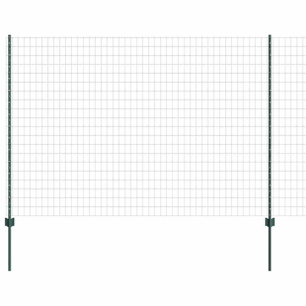 Európai kerítés oszloppal 10 x 1,6 m PVC-bevonatos acél Zöld