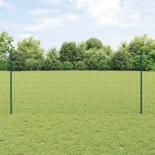 Európai kerítés oszloppal 10 x 1,2 m PVC-bevonatos acél Zöld