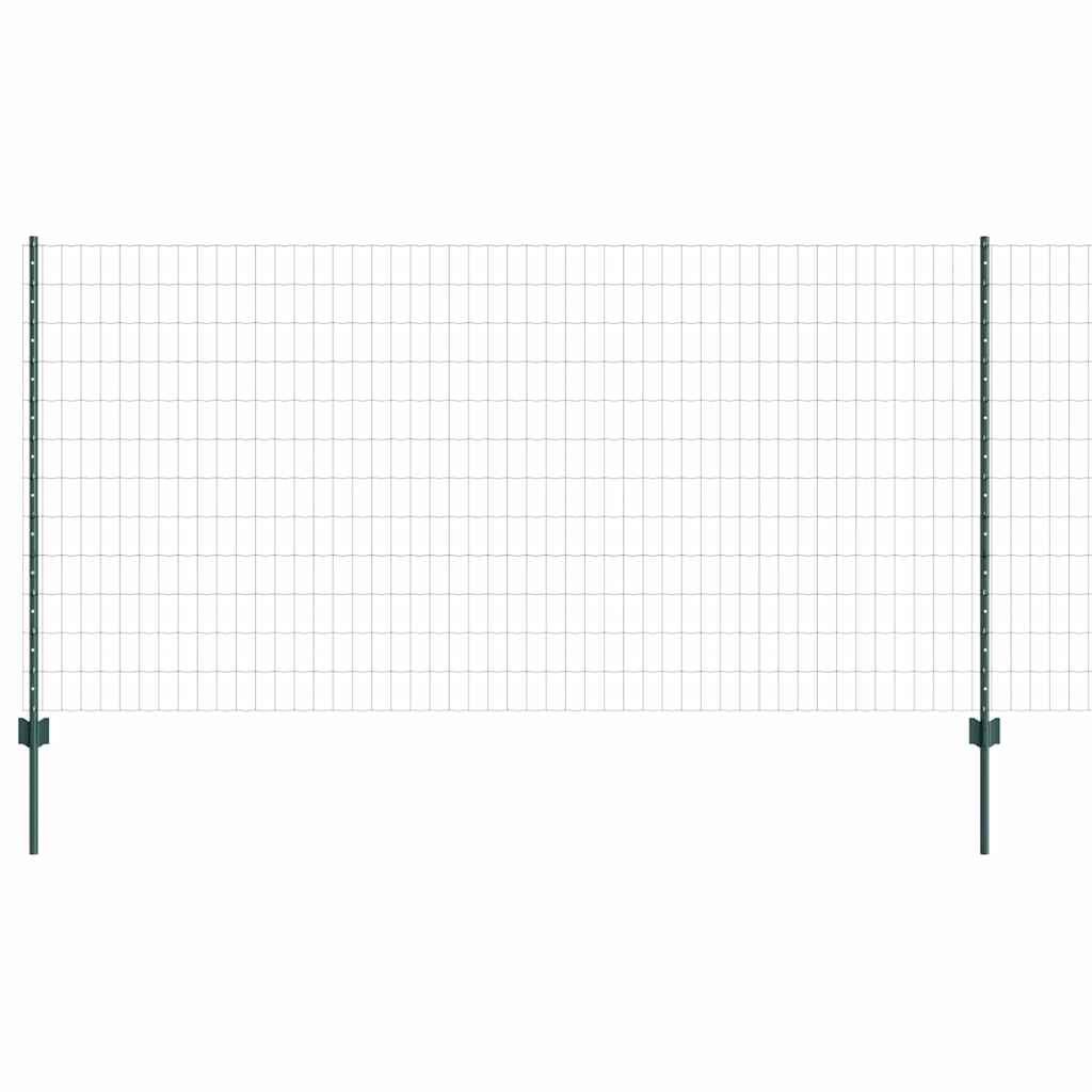 Európai kerítés oszloppal 10 x 1,2 m PVC-bevonatos acél Zöld
