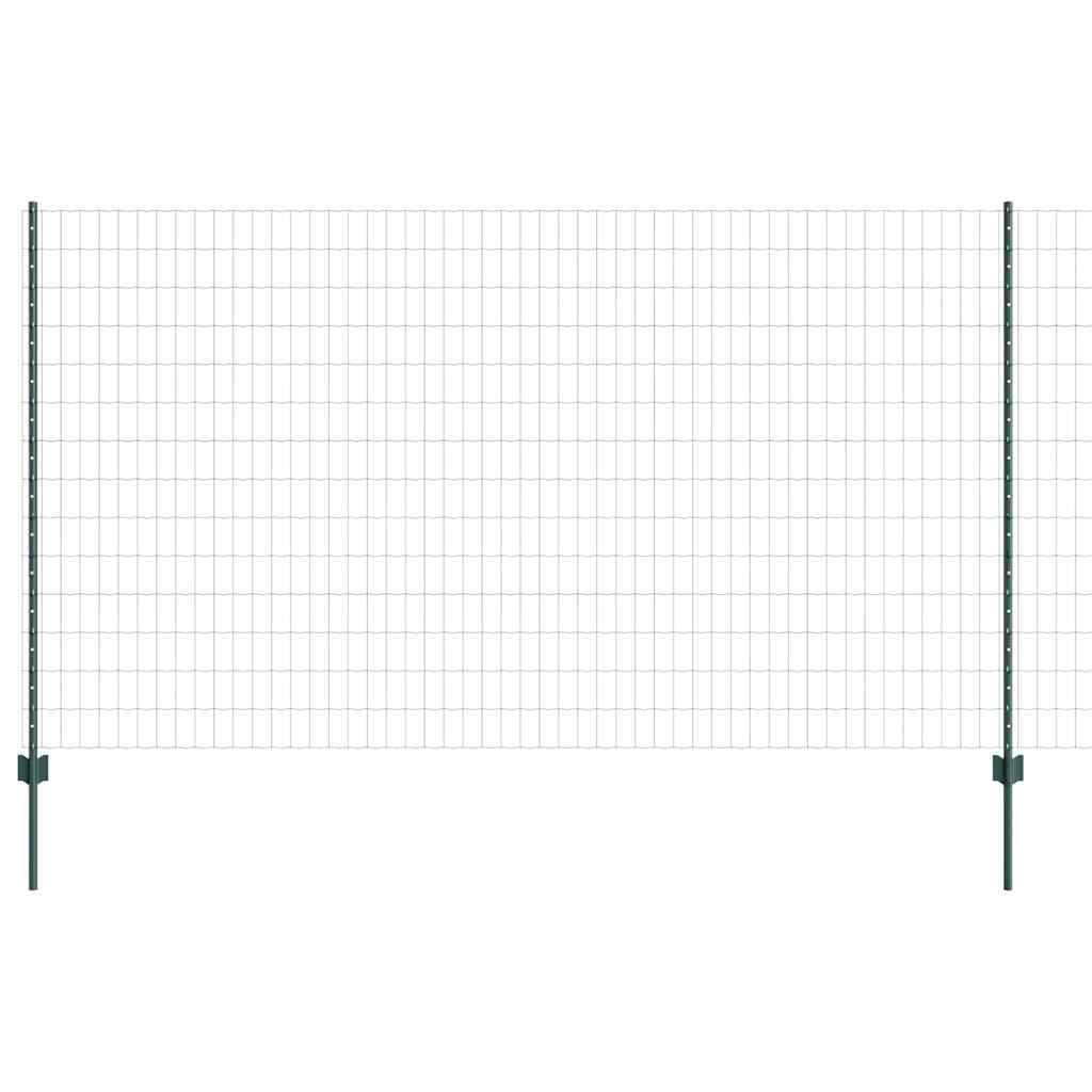 Európai kerítés oszloppal 10 x 1,4 m PVC-bevonatos acél Zöld