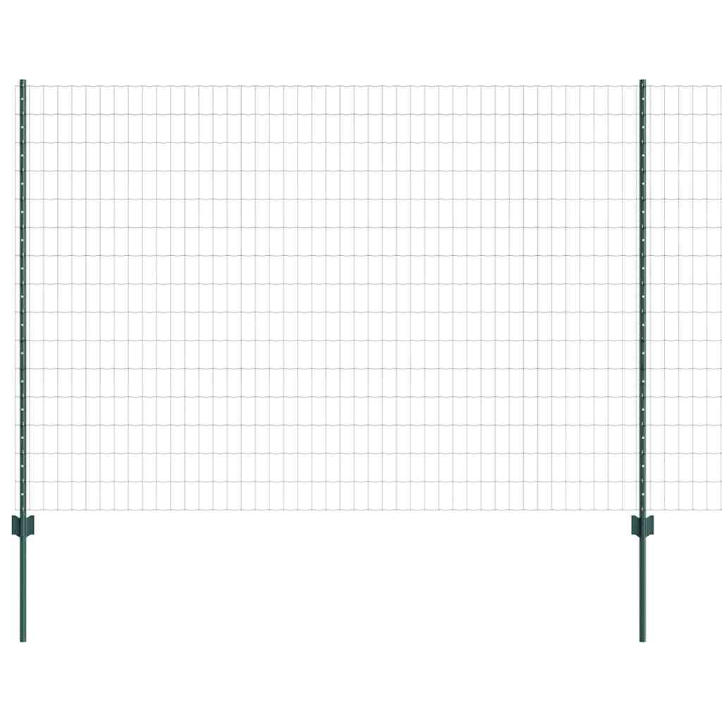 Európai kerítés oszloppal 10 x 1,5 m PVC-bevonatos acél Zöld