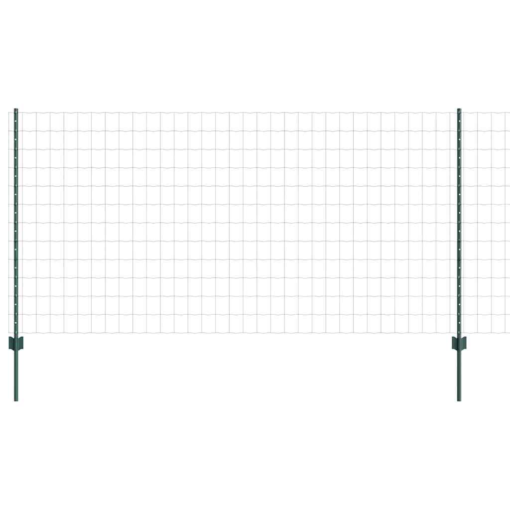 Európai kerítés oszloppal 10 x 1,2 m PVC-bevonatos acél Zöld