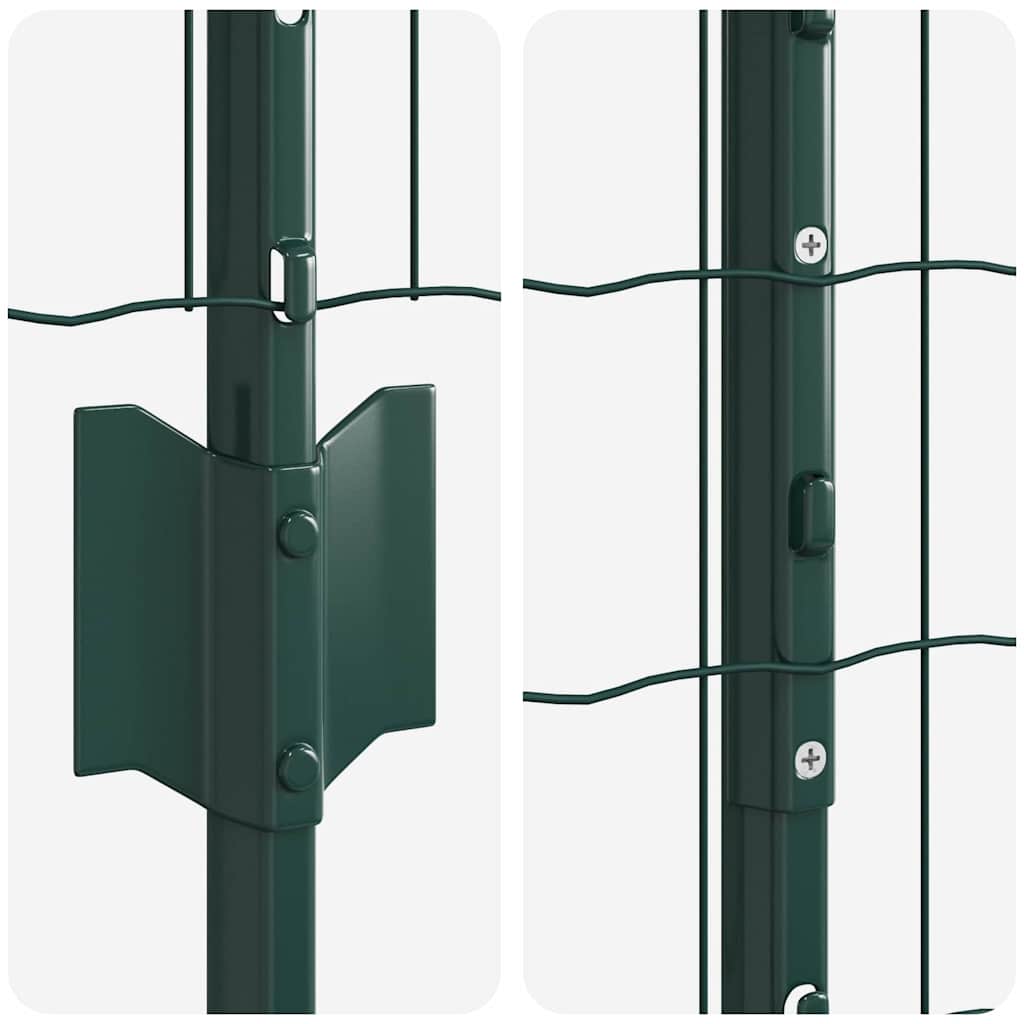 Európai kerítés oszloppal 10 x 1,4 m PVC-bevonatos acél Zöld