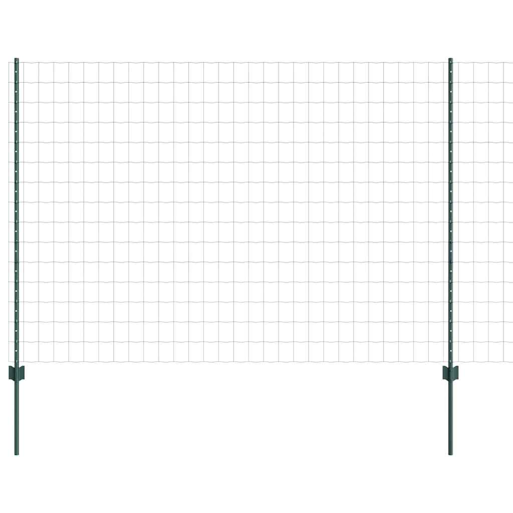 Európai kerítés oszloppal 10 x 1,5 m PVC-bevonatos acél Zöld