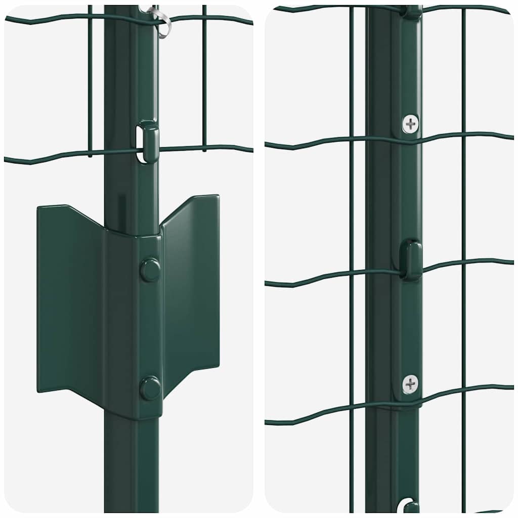 Európai kerítés oszloppal 10 x 1,5 m PVC-bevonatos acél Zöld