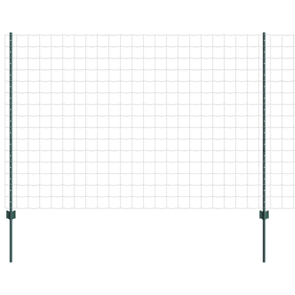 Európai kerítés oszloppal 10 x 1,5 m PVC-bevonatos acél Zöld
