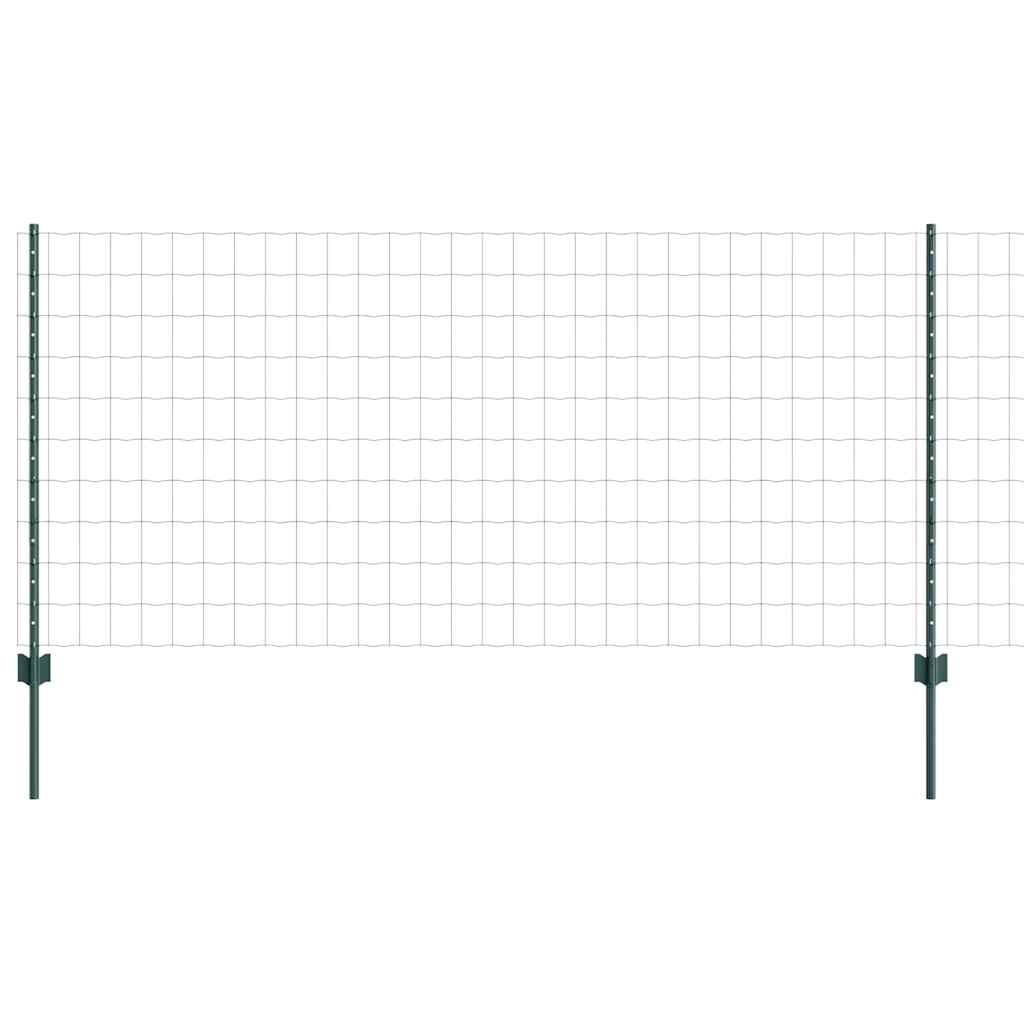 Európai kerítés oszloppal 25 x 1 m PVC-bevonatos acél Zöld Háló