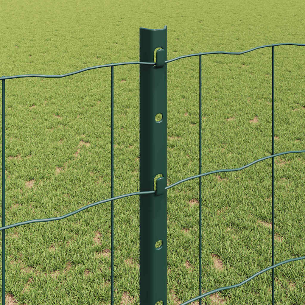 Európai kerítés oszloppal 25 x 1,2 m PVC-bevonatos acél Zöld