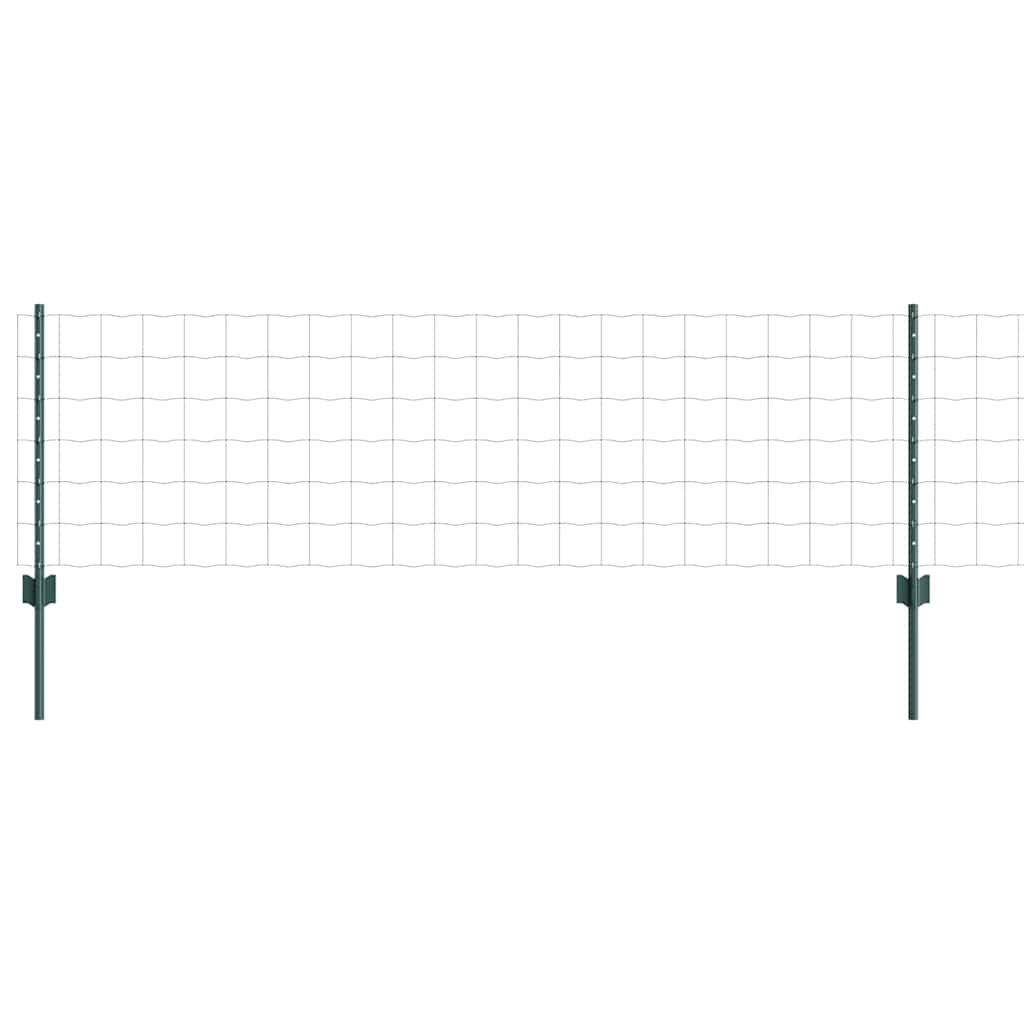 Európai kerítés oszloppal 25 x 0,6 m PVC-bevonatos acél Zöld