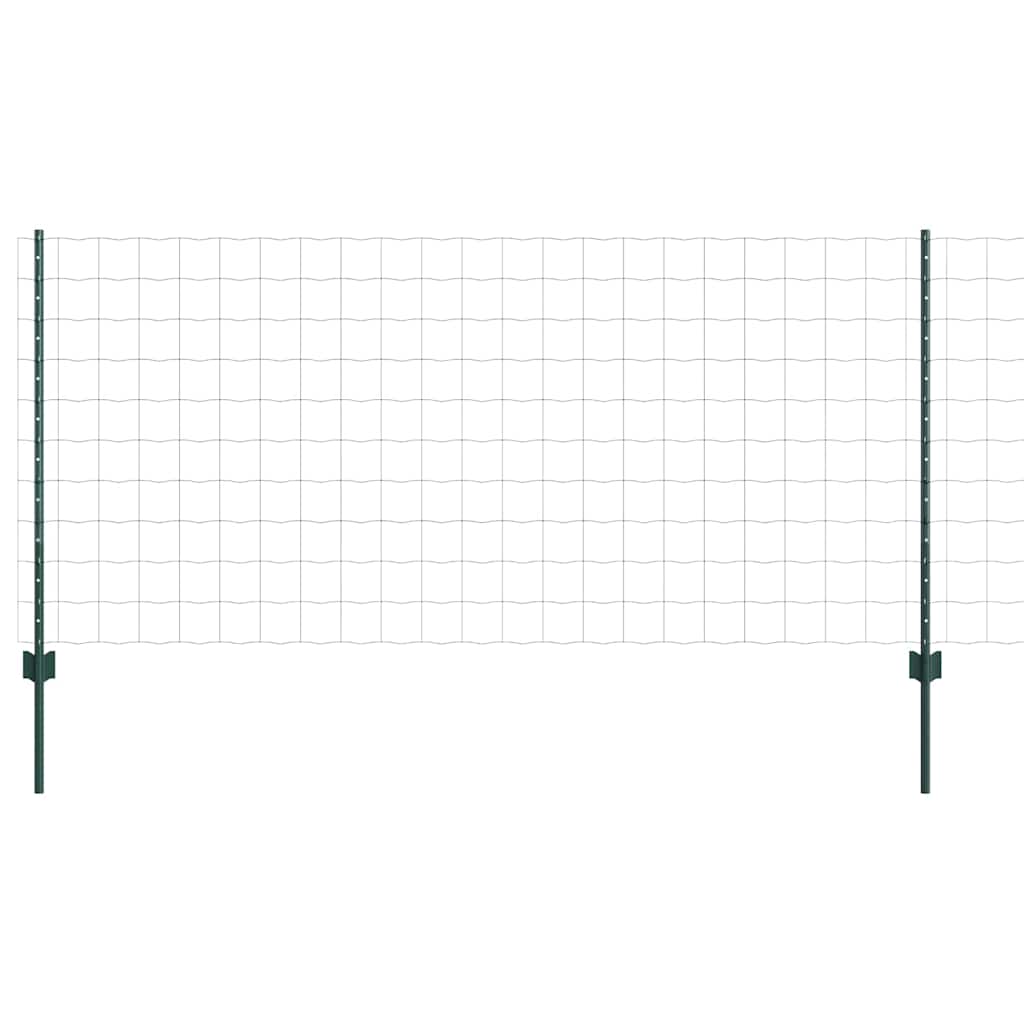 Európai kerítés oszloppal 25 x 1 m PVC-bevonatos acél Zöld Háló
