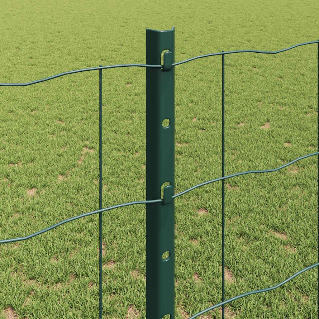 Európai kerítés oszloppal 25 x 1,2 m PVC-bevonatos acél Zöld