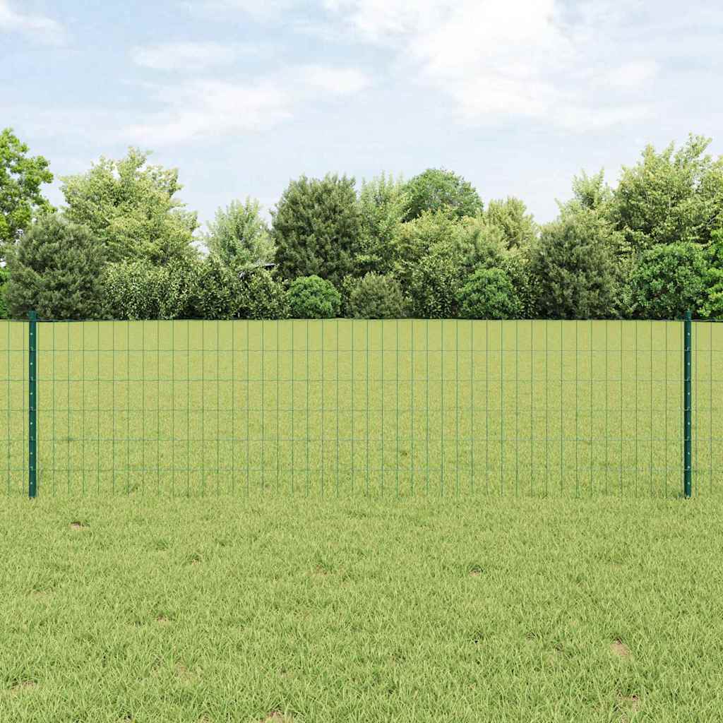 Európai kerítés oszloppal 50 x 0,6 m PVC-bevonatos acél Zöld