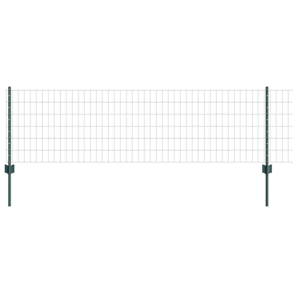 Európai kerítés oszloppal 50 x 0,6 m PVC-bevonatos acél Zöld