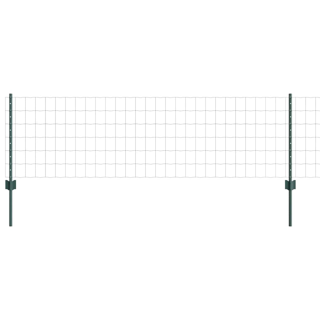 Európai kerítés oszloppal 50 x 0,6 m PVC-bevonatos acél Zöld