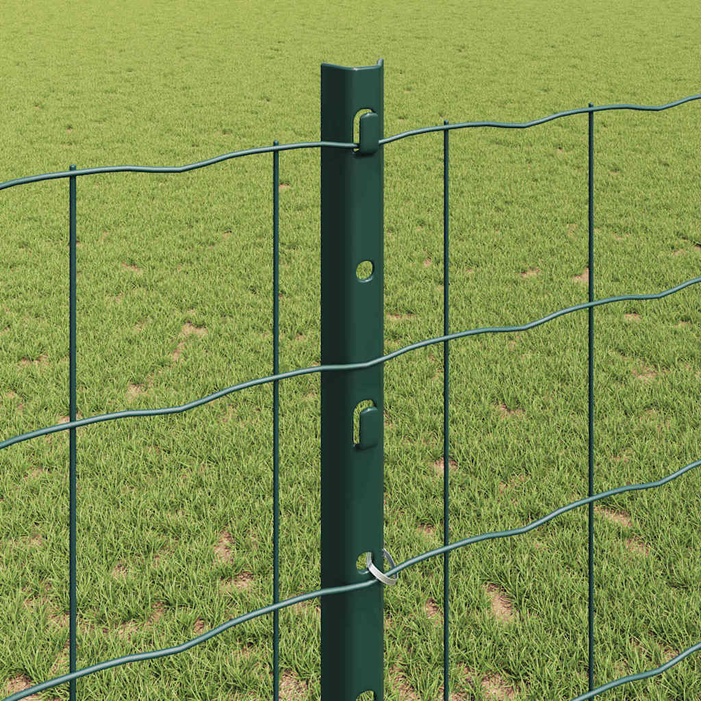 Európai kerítés oszloppal 10 x 1,2 m PVC-bevonatos acél Zöld