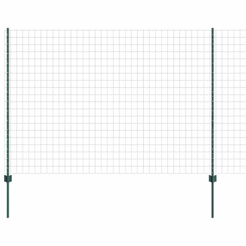 Európai kerítés oszloppal 10 x 1,6 m PVC-bevonatos acél Zöld